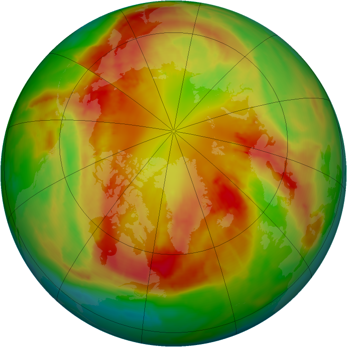 Arctic ozone map for 05 March 2015